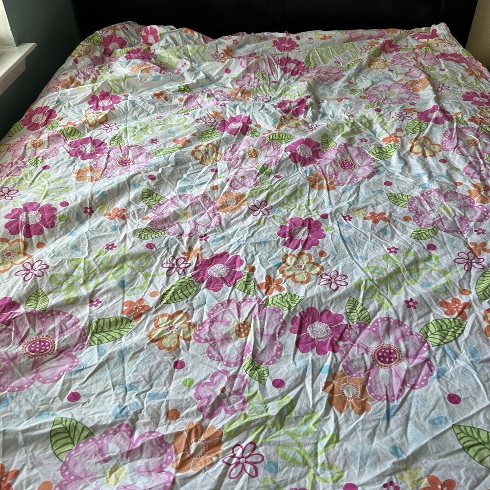 Pottery Barn Kids Twin Duvet "Hibiscus" Cotton Floral Girls Cotton‎ Bedspread